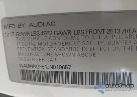 2018 Audi A5 2.0T Premium z USA, uszkodzony, nr VIN WAUWNGF51JN010657